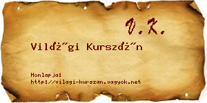 Világi Kurszán névjegykártya